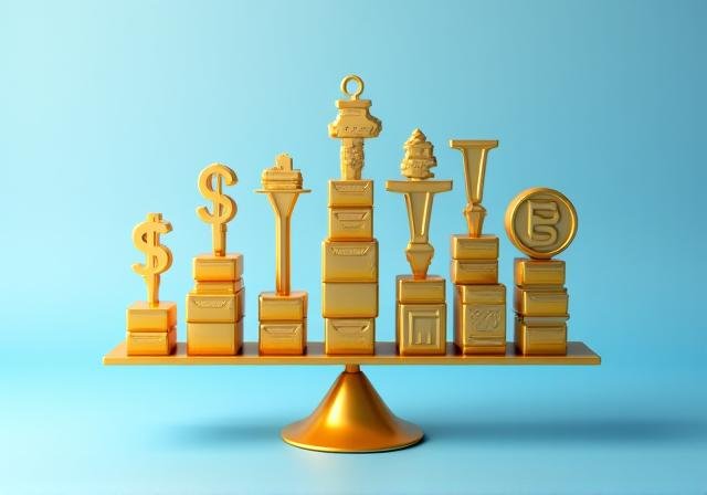 Conceptual art of balance and variety in a financial portfolio